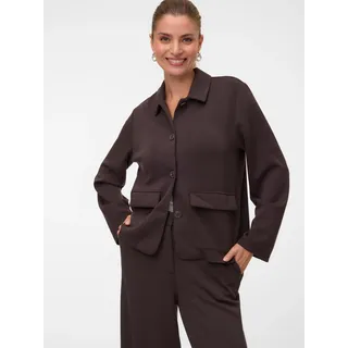 Jerseyblazer VERO MODA "VMBELLIS LS JACKET NOOS", Damen, Gr. M, chocolate torte, Jersey, Obermaterial: 49% Modal, 41% Polyester, 10% Elasthan, unifarben, normal, Rundhals, Blazer Jerseyblazer, Materialmix, mit Stretch