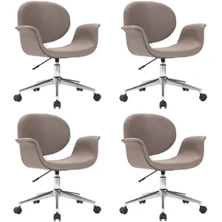 vidaXL Drehbare Esszimmerstühle 4 Stk. Taupe Stoff - Braun