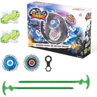 Infinity Nado Kreisel für Kinder Metall Spielzeug, Battle Tops Kreisel Launcher Spielzeug Jungen, Spinning Tops Jungen ab 5 Jahre, Shadow Shark Delver Mecha Spiel