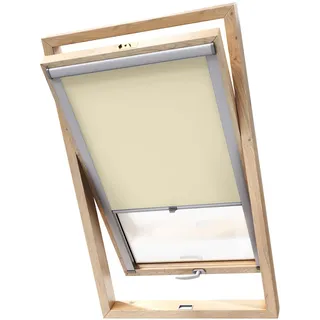 Stylo Verdunkelungsrollo für Dachfenster – für FAKRO-Fenster - 100% Verdunkelung - Aluminium für FAKRO-Fenster – Thermoisolierung – Mechanismus – Sonnenschutz FAKRO 55/98 Beige