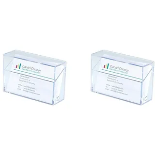 SIGEL VA110 Visitenkarten-Box für 100 Karten im Scheckkartenformat 86x56mm (Packung mit 2)