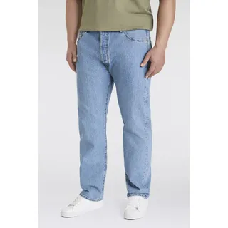 Straight-Jeans LEVI'S PLUS "501 LEVI'SORIGINAL B&T", Herren, Gr. 50, Länge 34, light indigo flat, Denim/Jeans, Obermaterial: 100% Baumwolle, straight fit, Jeans Straight-Jeans