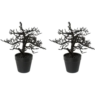 Künstlicher Weihnachtsbaum CREATIV GREEN "Weihnachtsdeko", schwarz, B:15cm H:24cm T:15cm, Kunststoff, Weihnachtsbäume, Künstlicher Weihnachtsbaum, im farblich passenden Topf und mit Glitzer-Optik