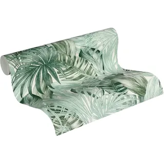 A.S. Création Tapete Floral Grün Weiß Attractive 2 368201 - Pflanzen Vliestapete - 10,05 m x 0,53 m Made in Germany