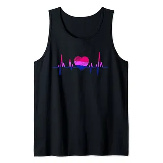 LGBT Bi Flagge mit Herz LGBTQ Pride Fahne Bisexuell Tank Top