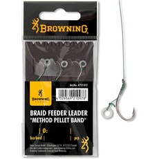 Browning Bronze 4 Braid Feeder Leader Method Pellet Band 7,3kg,16lbs 0,14mm 10cm 3Stück, 4