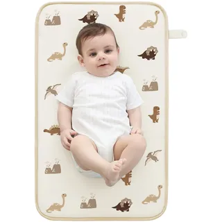 Susurration Baby Tragbare Wickelunterlage Wasserdichte 40 x 70 cm Wiederverwendbare Baby Wickelauflage Waschbar für Unterwegs für Unterwegs Wickel (Dinosaurier)
