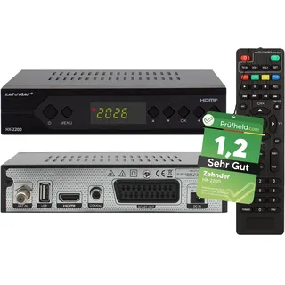[ Test SEHR GUT, Note 1.2 *] Zehnder HX 2200 Sat Receiver mit Aufnahmefunktion, HD fähig, Full HD, Digital Sat-Receiver für Satellitenschüssel Satelliten Satellit TV Fernseher, HD-Receiver, HDMI
