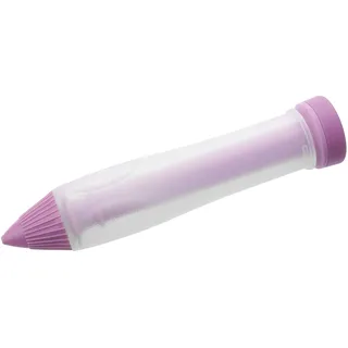 Zenker Dekorier-Garnierstift CANDY, Garnierspritze für Schokolade und Zuckerguss, Backzubehör für Tortendekoration, Transparent/Beige, 1 Stück, 14 cm