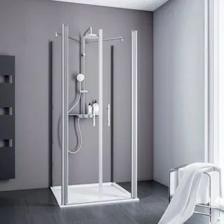 Schulte Pendeltür als U-Kabine Alexa Style 2.0 Alu-Natur 192 cm x 90 cm