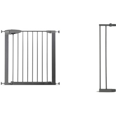 Munchkin Easy Lock Tür-/Treppenschutzgitter mit Druckbefestigung, silber, Öffnungen von 86 - 93 cm