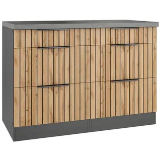 Held Unterschrank Schubkastenunterschrank Liverpool 120 x 85 x 60 cm Grau