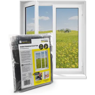 EasyMaxx Fliegengitter Fenster 110 x 130 cm Schwarz