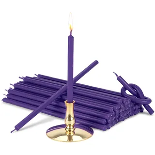 NKlaus - Kerzenhalter mit Stabkerzen violett Tropffrei L 16cm Ritualkerze Paraffin 40005