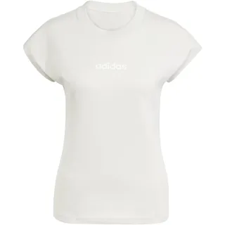 adidas Essentials Linear Cotton T-Shirt, Wonder Alumina/White, S