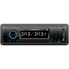 Majestic DAB-443 RDS FM/DAB+ PLL Autoradio Bluetooth, CD/MP3-Player, USB/SD/AUX-IN, 180W (45W x 4ch), Frontklappe klappbar, Schwarz