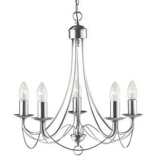 Maypole Stahl Silber 5 Lichter E14 Industrial-Nordic Kronleuchter - Silber