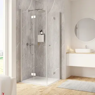 Schulte Duschkabine-Drehfalttür Garant 2.0 als Eckeinstieg 200 x 90 cm Alunatur