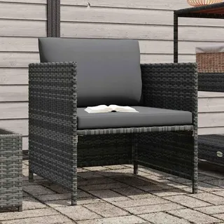 VidaXL 313496, Grau, Rattan, Stahl, Erwachsene & Kinder, 57 cm - Grau
