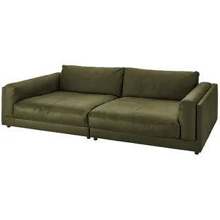 KAWOLA Big Sofa Raina Leder olivgrün - Olive