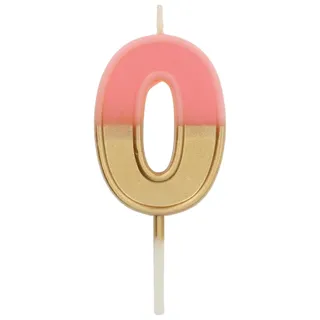 Folat 24210 Kuchen Kerze Retro Ziffer/Zahl 0 Pink - 5 cm Geburtstagskerzen für Geburtstag, Geburtstagsdeko, für Kinder Partys, Hochzeiten, Firmenfeiern, Jubiläen