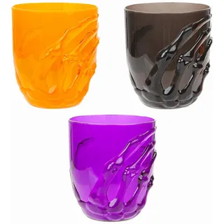 10cm Halloween Skelett Tasse Set Mit 3 - Schwarz/Lila/Orange