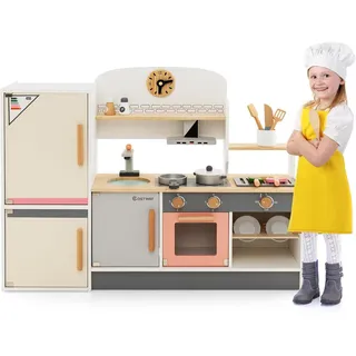 Costway Spielzeugküche Multicolor , Holz , 24x65x90 cm , Spielzeug, Kinderküchen