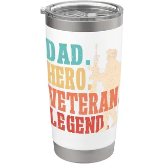 Dad Hero Veteran Legend Funny Veterans Day Father's Day Doppelwandiger Edelstahl-Thermobecher