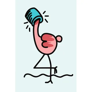 Queence »Flamingo« Kunst Motivationsbilder Vogelbilder Premium-Leinwandstoff, Handarbeit aus Deutschland,