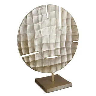 GILDE Deko Design Skulptur XL - rundes Dekoobjekt aus Aluminium - Fabe: helles Gold - Höhe 38 cm