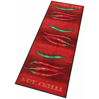 wash+dry by Kleen-Tex Küchenläufer "Hot Chili" rechteckig 7 mm Höhe Motiv Chilli, rutschhemmend, In- und Outdoor geeignet, waschbar, Küche, rot, grün