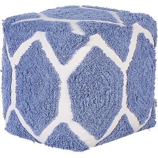 Beliani Pouf Rojhan Baumwolle Blau