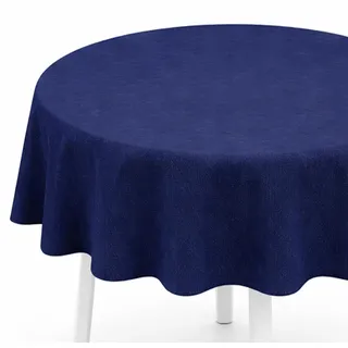 Bestlivings Gartentischdecke ( Ø160cm / Navy ) Weichschaum – wetterfeste Outdoor Tischdecke mit Paspelband, rutschfest & abwischbar – ideal für Garten, Balkon & Terrasse - Navy