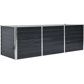 vidaXL Garten-Hochbeet Anthrazit 240/80/77 Cm Verzinkter Stahl , Metall , Rechteckig , 240x77x80 cm , Gartenzubehör, Hochbeete