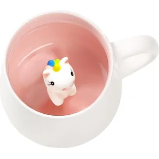 Süße Einhorn Tasse für Mädchen - 3D Tier Kaffeetasse Keramik - Geschenk für Frauen & Tochter
