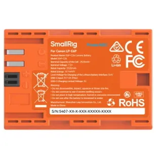 SmallRig 5407 Camera Battery for LP-E6P Orange