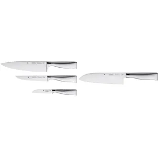 WMF Grand Gourmet Messerset 3teilig Made in Germany, 3 Messer geschmiedet & Grand Gourmet Santoku Messer 32 cm, Made in Germany, Messer geschmiedet, Performance Cut, Klinge 18 cm