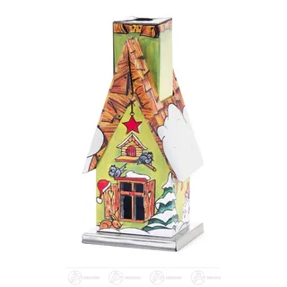 Räuchermann Räucherhaus "Weihnachten" Metall (Waldhütte Winter) 5cmx11cmx4,5cm
