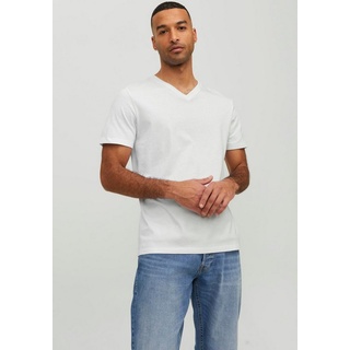 JACK & JONES V-Shirt JJEORGANIC Basic TEE«, weiß