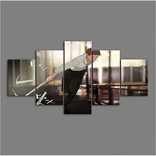 DRAWMANY HD-Drucke, Anime-Bild, Leinwand-Poster, Wandkunst, Gemälde, modulares Kinderzimmer, Heimdekoration, moderner Nachttisch, Hintergrundposter, 5 Stück