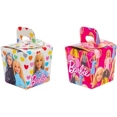 DECORA, 0403022 Barbie Bonbon-Box, Niedliche Fettfeste Kartonschachteln, Ideal zum Verpacken von Süßigkeiten, Hergestellt in Italien, Packung mit 6 Stück.