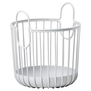 Zone Denmark Inu Korb zur Aufbewahrung, Kleiner Aufbewahrungskorb für Küche, Bad, Kinderzimmer, Home-Office, aus Metall, Durchm. 10,5 cm, Höhe 13,5 cm, Soft Grey (Grau)