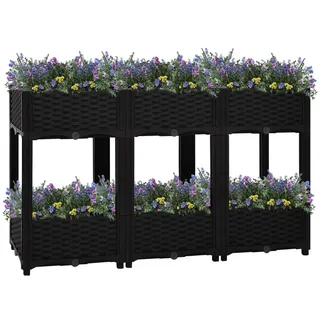 vidaXL Hochbeet 120 x 40 x 71 cm Schwarz
