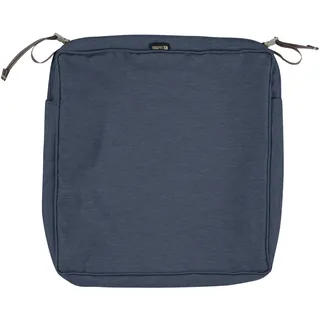 Classic Accessories Montlake Wasserabweisender Sitzkissenbezug, quadratisch, für den Außenbereich, Terrassenmöbel, Stuhlkissen, 53,3 x 53,3 x 7,6 cm, Indigoblau meliert, Terrassenmöbel-Kissenbezüge