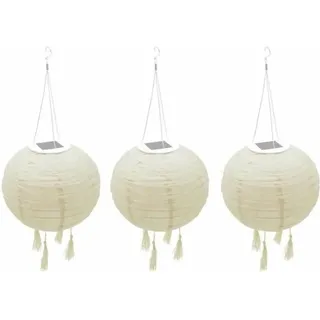Lumi Jardin 3er-Set Solar-Lampions ∅30cm beige