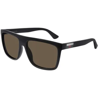 GUCCI GG0748S Sunglasses, Black-Black-Brown, 59