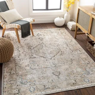 Livabliss Riverside waschbar in der Waschmaschine - Vintage Groß für Wohnzimmer 200x275 cm, Schlafzimmer, Küche - Orientalischer Boho e, Rosa, Elfenbein, Blau