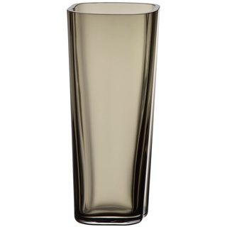 Iitala Vase aus der Alvar Aalto Collection aus Mundgeblasenem Glas in der Farbe Smoky Grey, 18x7,4cm, 1066194