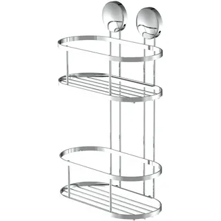 Eisl Duschablage Wand ohne Bohren rostfreier Edelstahl 2 Etagen