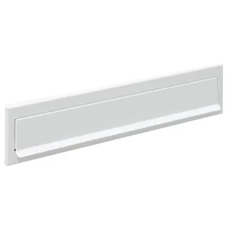 ARREGUI C613 Briefschlitz Abdeckung - Briefkasten Klappe aus Stahl - Einwurfblende/Einwurfklappe für Mauerdurchwurfbriefkasten, 34,2 x 7,3 cm, Weiß